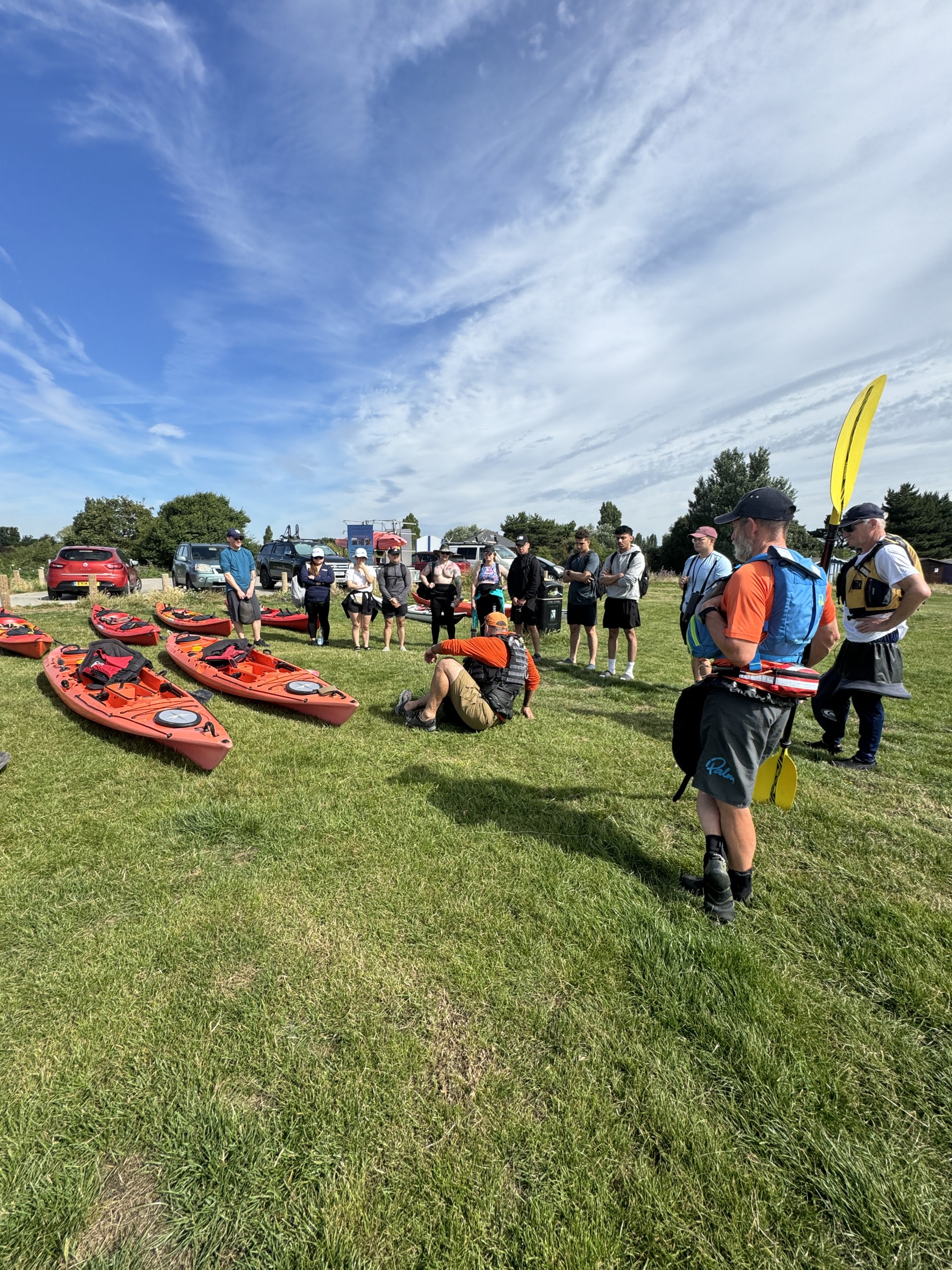Safety briefing with NOMAD Sea Kayaking.