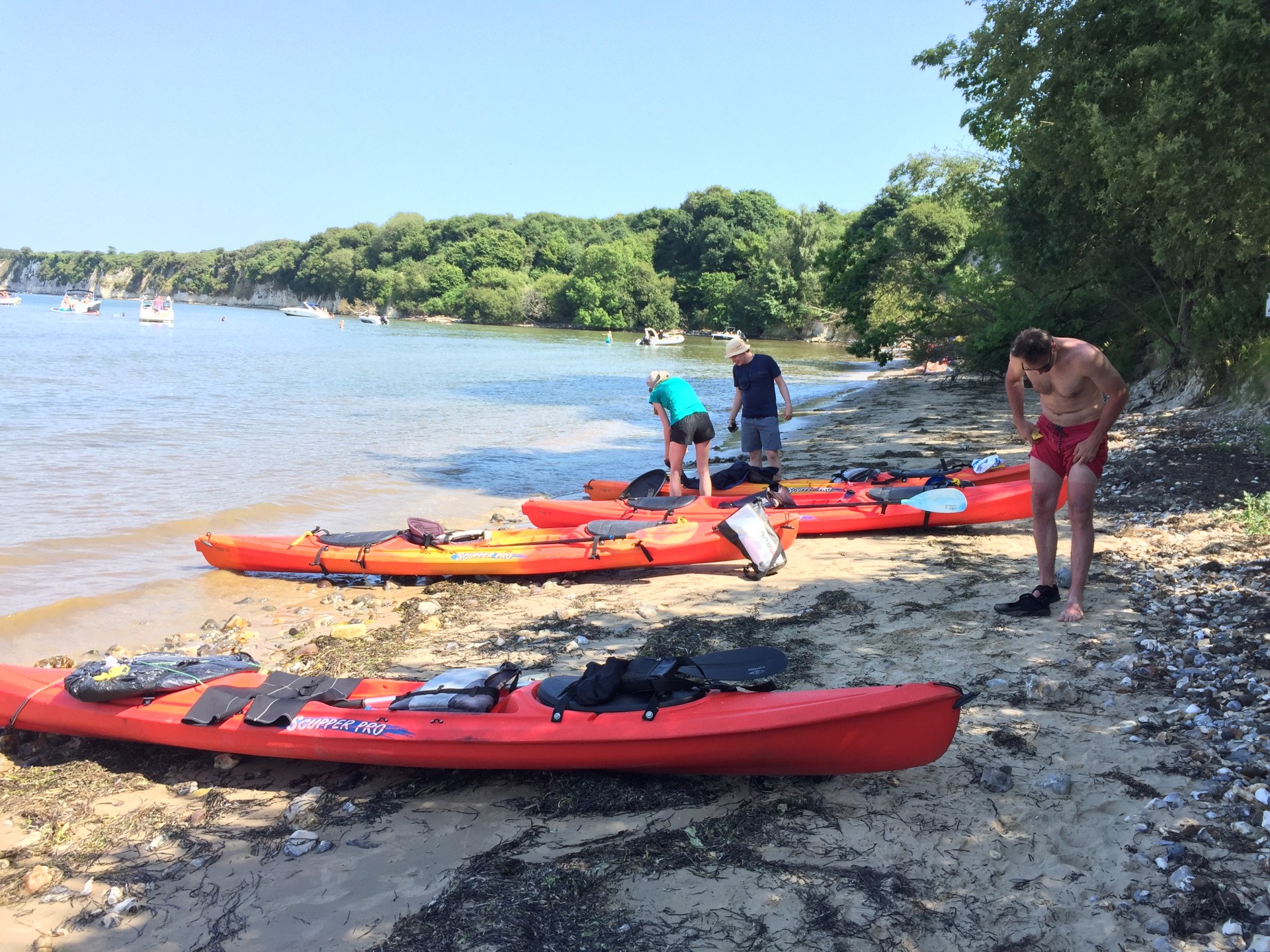 Taking a break in Studland Bay.