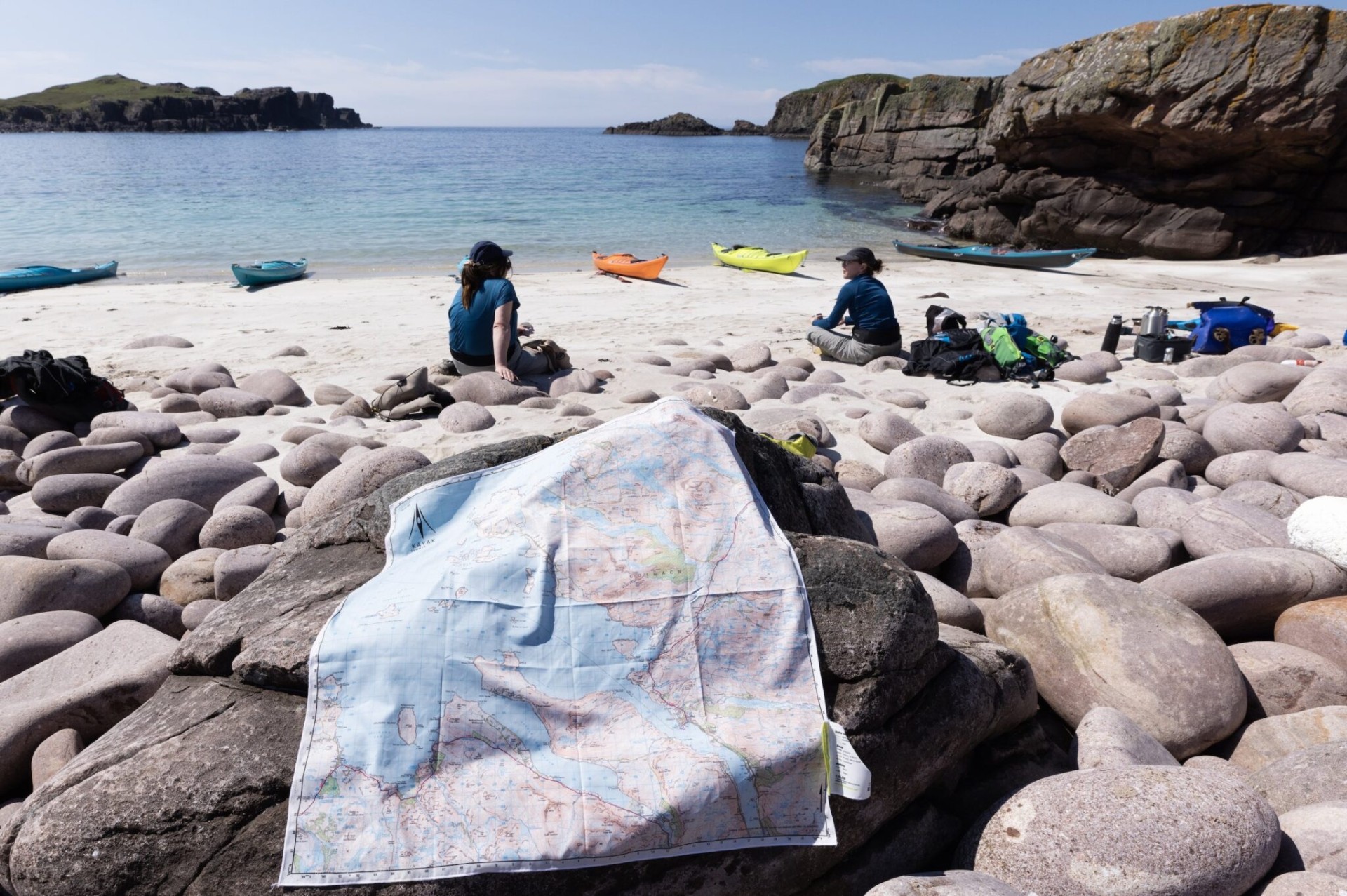 Cloth maps for sea kayakers, wettable, markable & durable and available at NOMAD Sea Kayaking.