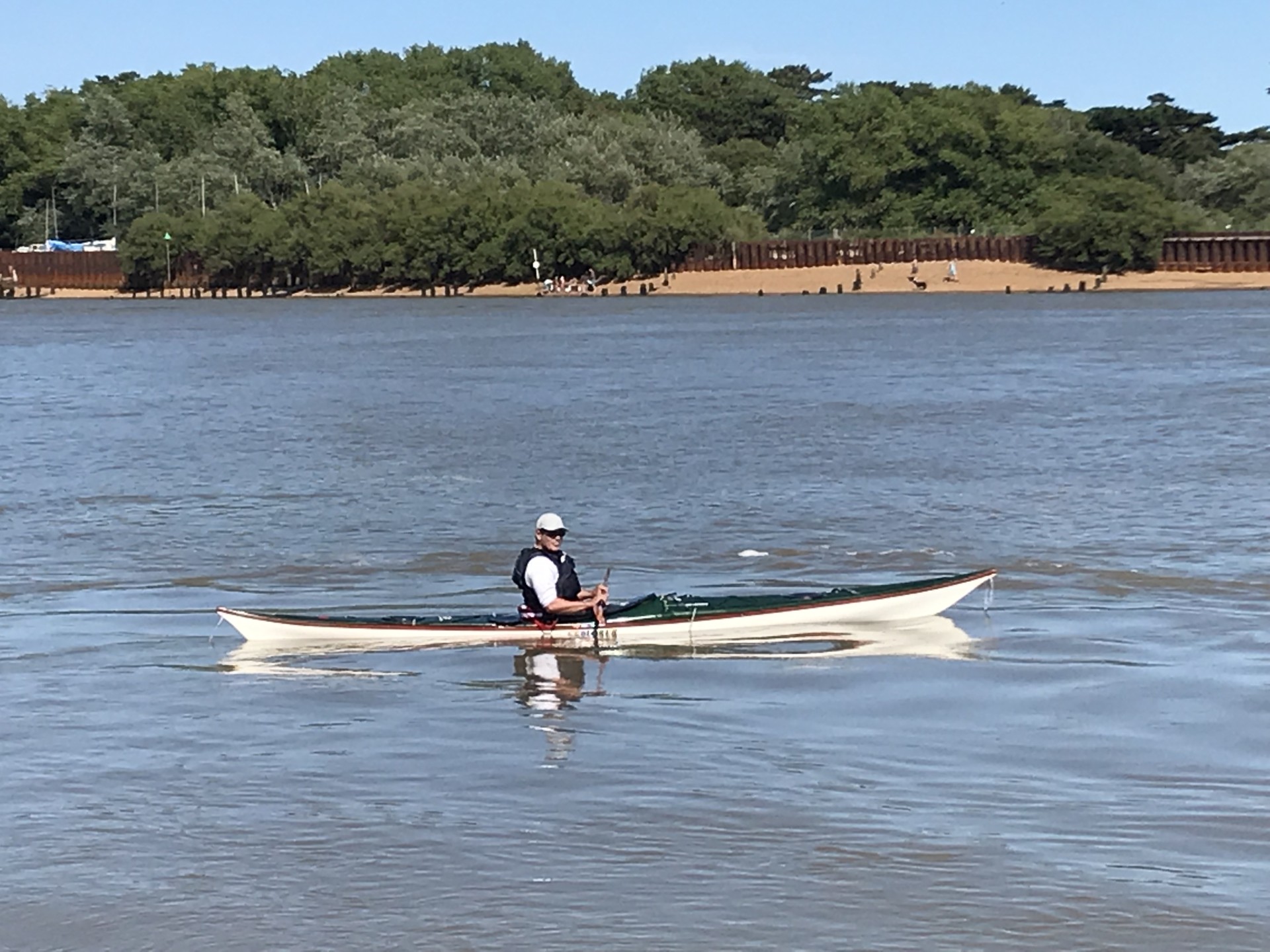 Sea kayaker on the Deben estuary.