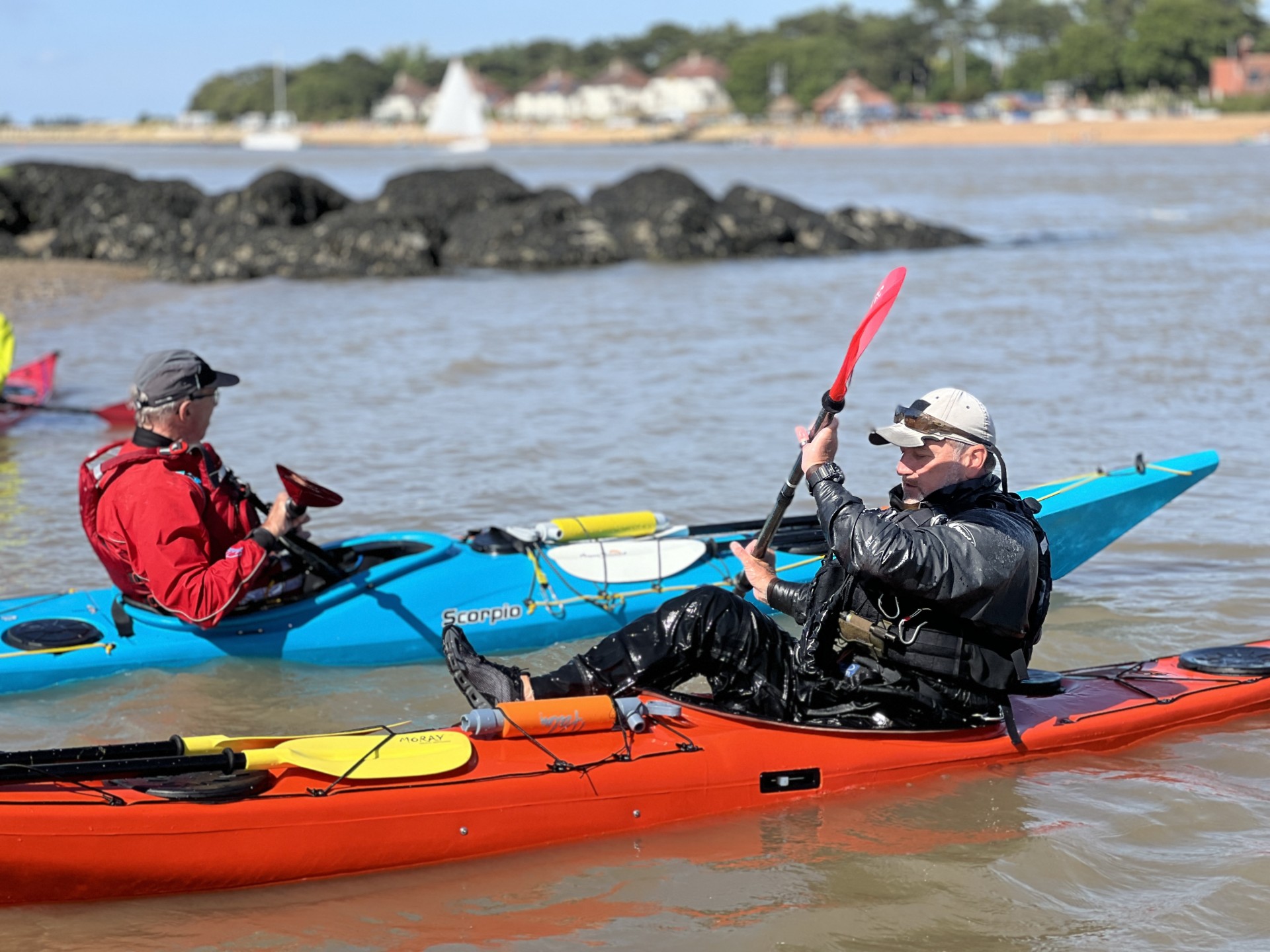 Sea kayakers training on the Deben estuary.