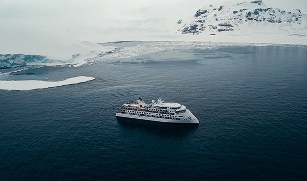 Greg Mortimer ship in polar seas.