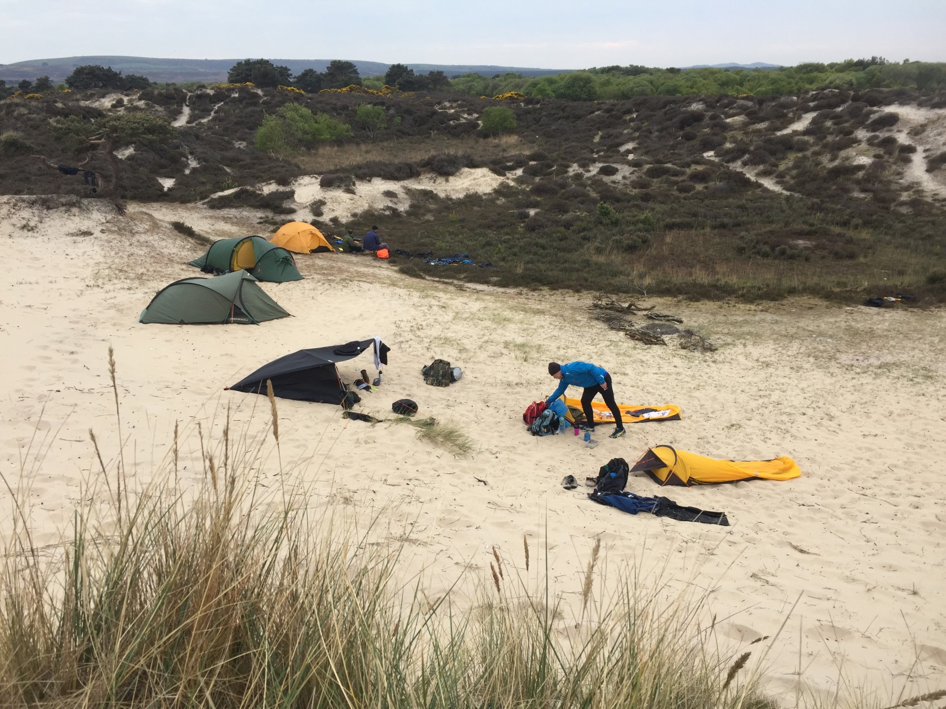 Wild camping in the dunes with NOMAD Sea Kayaking.