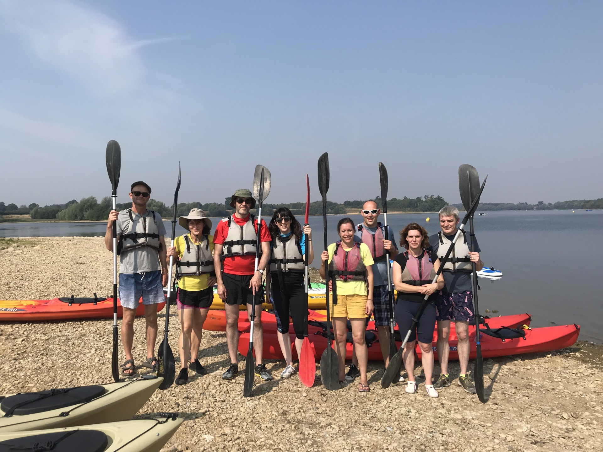 NOMAD Sea Kayaking group before launching.