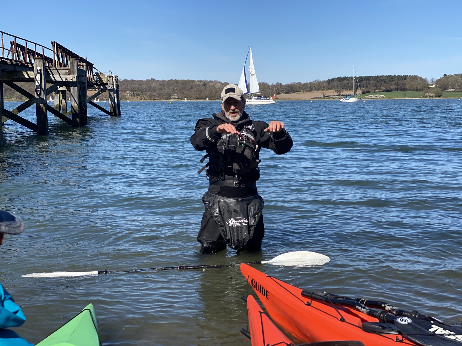 Coaching effective forward paddling on the Orwell Estuary.