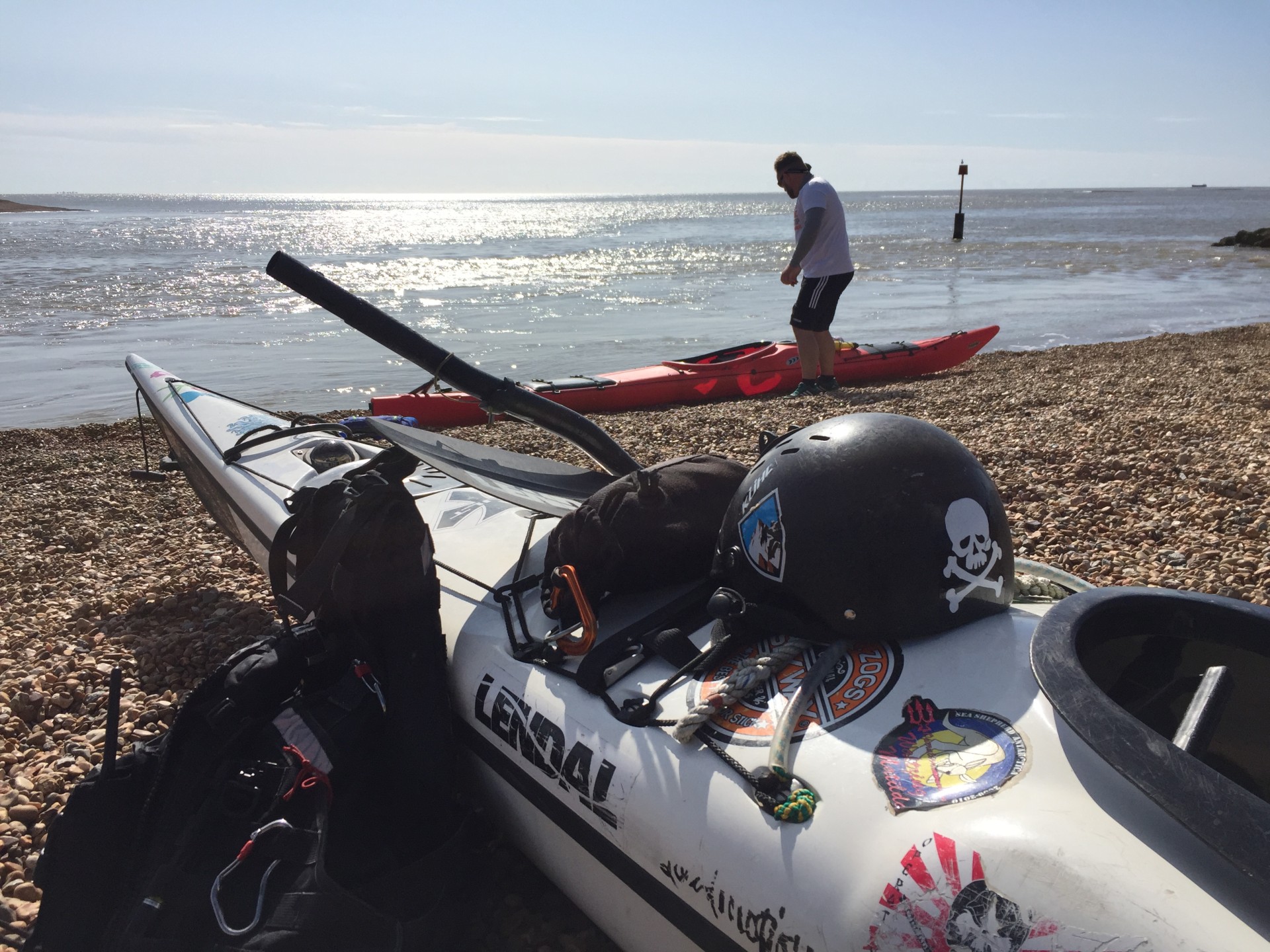 Well equipped sea kayakers out for a day trip with NOMAD Sea Kayaking.